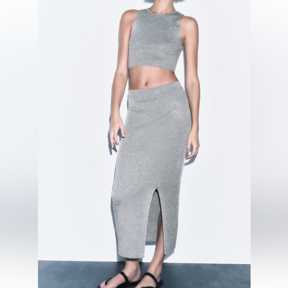 Metallic thread knit set from Zara